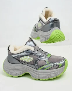 Ocieplane|Sneakersy^Royalfashion Sneakersy damskie z ociepleniem Cimen zielony