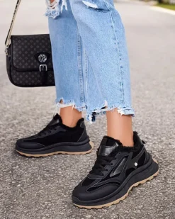 Ocieplane|Sneakersy^Royalfashion Sneakersy damskie z ociepleniem Terib czarny