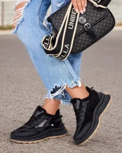 Ocieplane|Sneakersy^Royalfashion Sneakersy damskie z ociepleniem Terib czarny