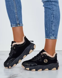 Ocieplane|Sneakersy^Royalfashion Sneakersy damskie z ociepleniem Caroz czarny