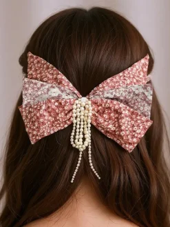 Akcesoria Do Włosów^Royalfashion Spinka do włosów z dużą kokardą różowy