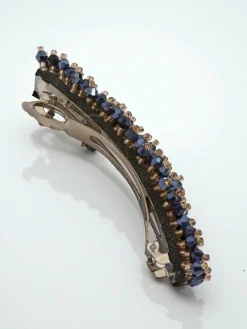 Akcesoria Do Włosów^Royalfashion Spinka do włosów – elegancka ozdoba z kryształkami Granatowy