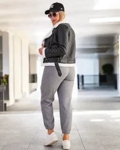 Spodnie Dresowe|Plus Size^Royalfashion Spodnie dresowe damskie PLUS SIZE gołębi szary