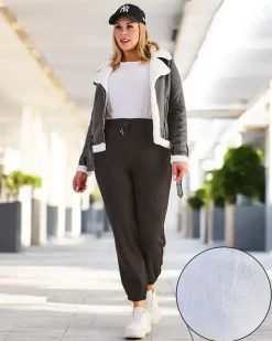 Spodnie Dresowe|Plus Size^Royalfashion Spodnie dresowe damskie PLUS SIZE czarny