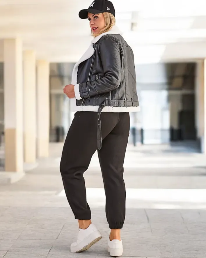 Spodnie Dresowe|Plus Size^Royalfashion Spodnie dresowe damskie PLUS SIZE czarny