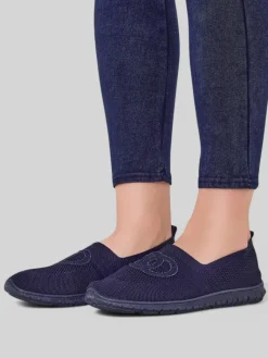 Półbuty^Royalfashion Sportowe mokasyny damskie Pertepses Granatowy