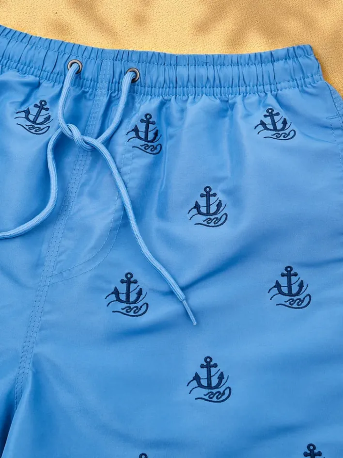 Spodnie^Royalfashion Sportowe męskie krótkie spodenki z ochronną siateczką ŻywyNiebieski