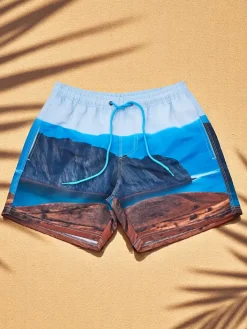 Spodnie^Royalfashion Sportowe męskie krótkie spodenki z ochronną siateczką Jasnoniebieski