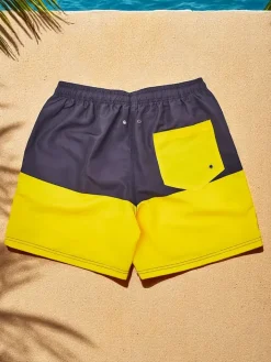Spodnie^Royalfashion Sportowe męskie krótkie spodenki z ochronną siateczką żółty