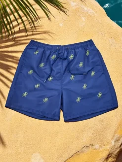 Spodnie^Royalfashion Sportowe męskie krótkie spodenki z ochronną siateczką Granatowy