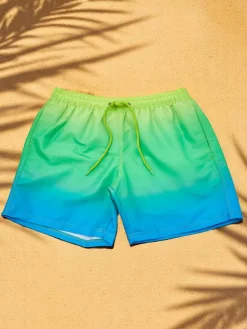 Spodnie^Royalfashion Sportowe męskie krótkie spodenki ombre z ochronną siateczką zielony