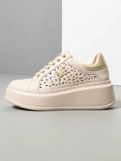 Sneakersy|Bieganie, Ćwiczenia I Trening^Royalfashion Sportowe sneakersy damskie ażurowe Jovixi beżowy