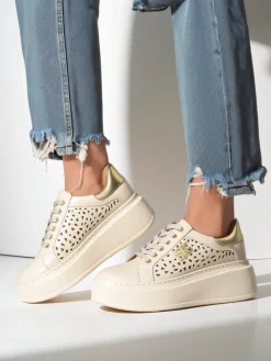 Sneakersy|Bieganie, Ćwiczenia I Trening^Royalfashion Sportowe sneakersy damskie ażurowe Jovixi beżowy