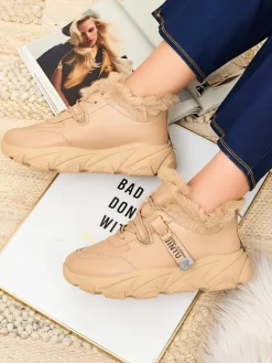 Śniegowce|Ocieplane^Royalfashion Sportowe sneakersy damskie z futerkiem Nonuas