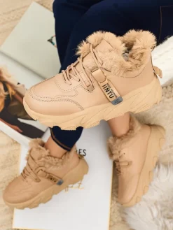 Śniegowce|Ocieplane^Royalfashion Sportowe sneakersy damskie z futerkiem Nonuas