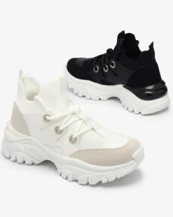 Bieganie, Ćwiczenia I Trening|Sneakersy^Royalfashion Sportowe sneakersy damskie w kolorze czarno Hasola czarny