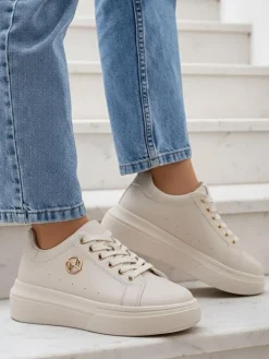 Ugc|Sneakersy^Royalfashion Sportowe sneakersy damskie Clevermood beżowy