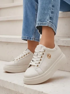 Ugc|Sneakersy^Royalfashion Sportowe sneakersy damskie Clevermood beżowy