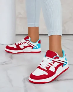 Sneakersy^Royalfashion Sportowe sneakersy damskie Tif czerwony