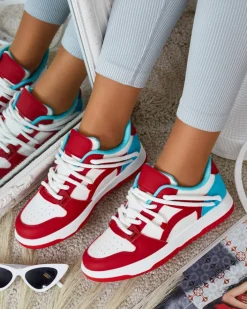 Sneakersy^Royalfashion Sportowe sneakersy damskie Tif czerwony