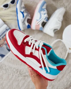 Sneakersy^Royalfashion Sportowe sneakersy damskie Tif czerwony