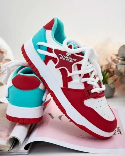 Sneakersy^Royalfashion Sportowe sneakersy damskie Tif czerwony