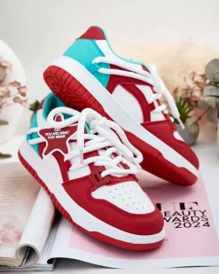 Sneakersy^Royalfashion Sportowe sneakersy damskie Tif czerwony