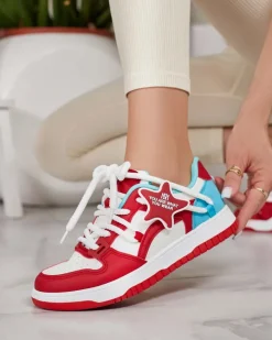 Sneakersy^Royalfashion Sportowe sneakersy damskie Tif czerwony