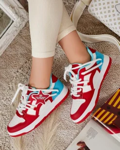 Sneakersy^Royalfashion Sportowe sneakersy damskie Tif czerwony