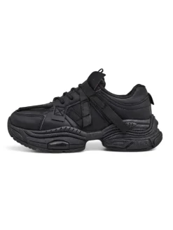 Ugc|Sneakersy^Royalfashion Sportowe sneakersy damskie na grubszej podeszwie Quensi czarny