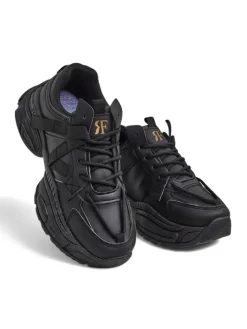 Ugc|Sneakersy^Royalfashion Sportowe sneakersy damskie na grubszej podeszwie Quensi czarny