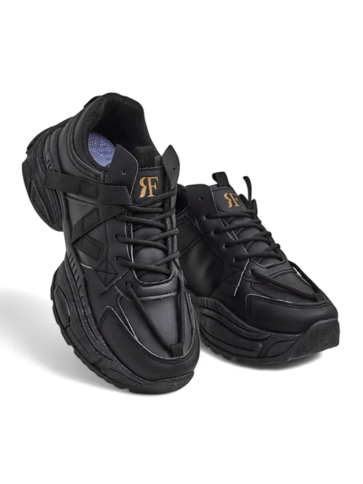 Ugc|Sneakersy^Royalfashion Sportowe sneakersy damskie na grubszej podeszwie Quensi czarny