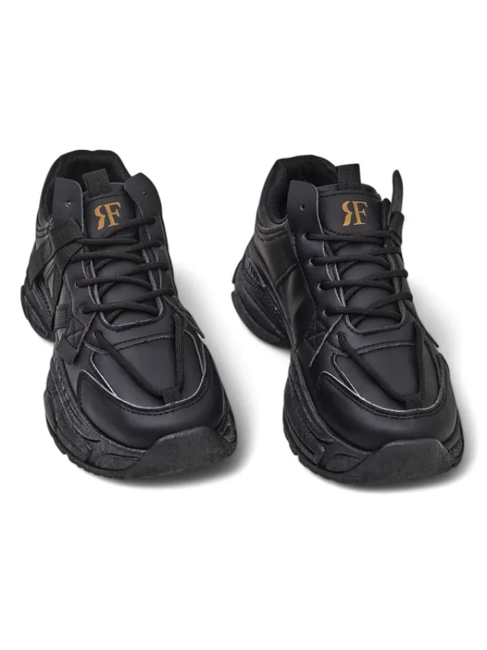 Ugc|Sneakersy^Royalfashion Sportowe sneakersy damskie na grubszej podeszwie Quensi czarny