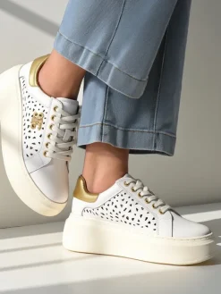 Sneakersy|Bieganie, Ćwiczenia I Trening^Royalfashion Sportowe sneakersy damskie ażurowe Jovixi biały