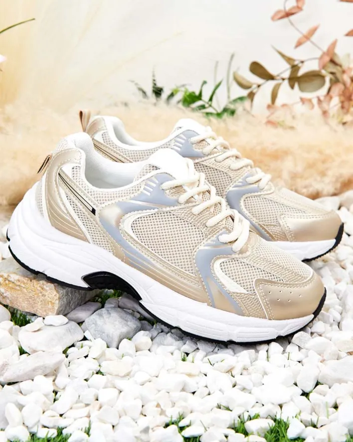 Bieganie, Ćwiczenia I Trening|Sneakersy^Royalfashion Sportowe sneakersy damskie Telio złoty