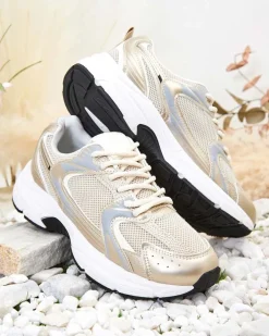 Bieganie, Ćwiczenia I Trening|Sneakersy^Royalfashion Sportowe sneakersy damskie Telio złoty