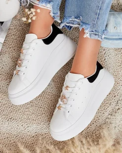 Bieganie, Ćwiczenia I Trening|Sneakersy^Royalfashion Sportowe sneakersy damskie Tesrtes biały