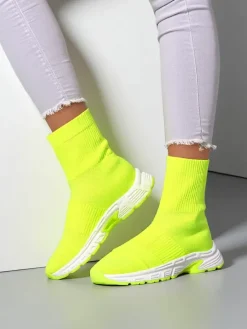 Sneakersy^Royalfashion Sportowe wysokie sneakersy damskie Leriot zielony