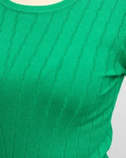 Swetry^Royalfashion Sweter damski z okrągłym dekoltem w kolorze m zielony