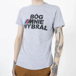 Bluzki^Royalfashion Szara bawełniana koszulka męska z printem gołębi szary