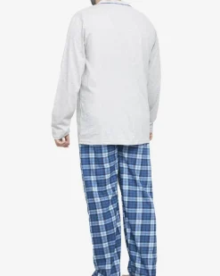 Piżamy^Royalfashion Szara piżama męska zapinana na guziki gołębi szary