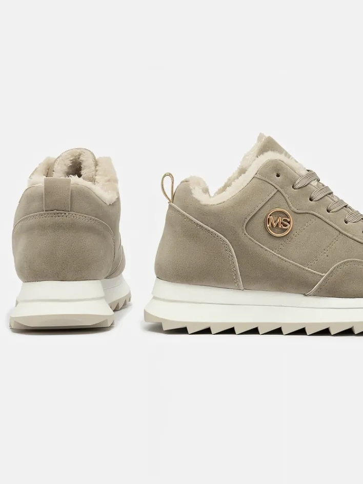 Ocieplane|Sneakersy^Royalfashion Szare buty sportowe damskie z ociepleniem Lahho gołębi szary