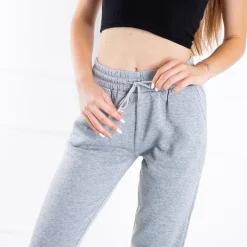 Spodnie Dresowe^Royalfashion Szare damskie spodnie dresowe z lampasami Jasny szary