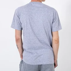 Bluzki^Royalfashion Szary bawełniany męski t-shirt z printem gołębi szary