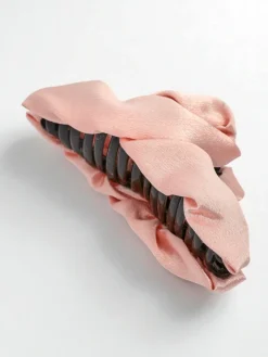 Akcesoria Do Włosów^Royalfashion Szpilka do włosów z tkaniny satynowej – elegancka klamra różowy