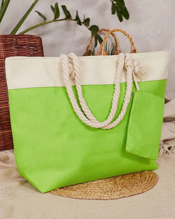 Torebki Shoppers^Royalfashion Tkaninowa torba w wakacyjny wzór na ramię zielony