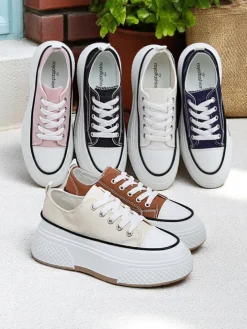 Ugc|Trampki^Royalfashion Trampki damskie na platformie Beemes Granatowy