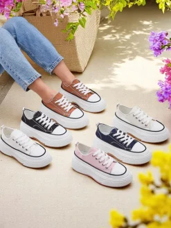 Ugc|Trampki^Royalfashion Trampki damskie na platformie Beemes Granatowy