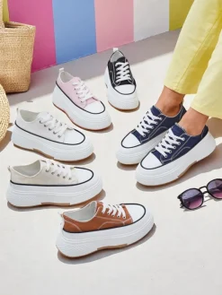 Ugc|Trampki^Royalfashion Trampki damskie na platformie Beemes Granatowy