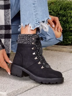 Trapery|Botki Z Delikatnym Ociepleniem^Royalfashion Trapery damskie Sawoli czarny